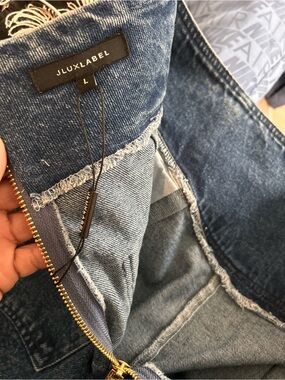 JLUXLABEL Women's Legacy Pleated Wide Leg Denim Pants